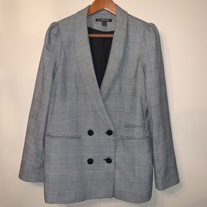 Zara Plaid Double Breasted Blazer (L)